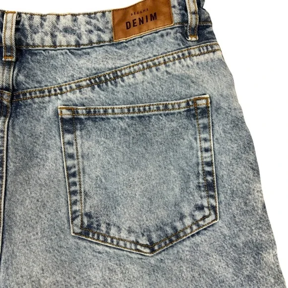 Sézane Le Wide Leg Jeans Sz FR 44 (US 12) Bleu Clair High Rise Organic Cotton - Picture 9 of 12